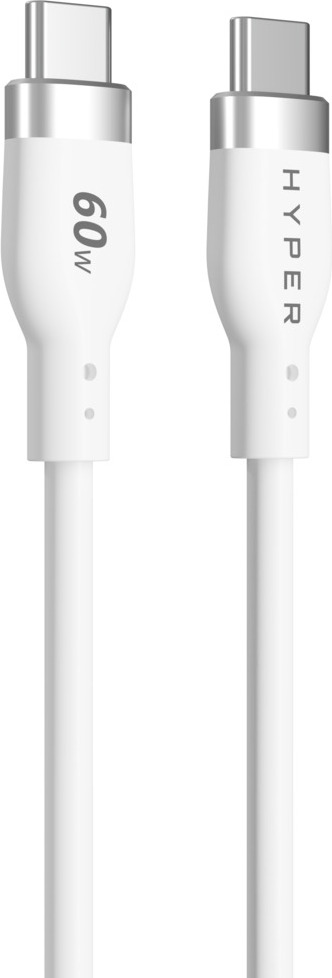 Targus HyperJuice USB-C-Kabel, 1,5 m, 60 W, verwicklungsfreies Silikondesign, weiß
