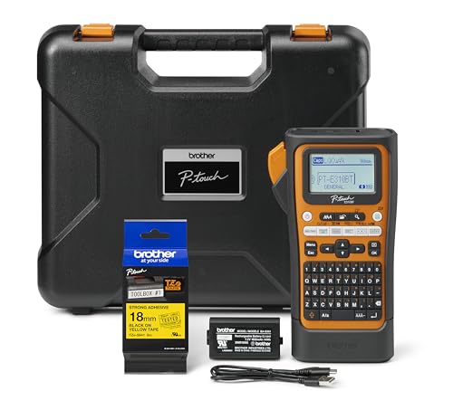 Brother PT-E310BTVP Pro Labelling, Beschriftungsgerät mit QWERTY-Tastatur, Bluetooth, 20 mm/s Druckgeschwindigkeit, orange