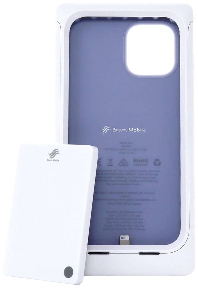 Beam Mobile Healthcare Schutzhülle mit integriertem Zusatzakku für Apple iPhone 14, 13, 12/12 Pro, desinfektionsmittelbeständig und IP54-zertifiziert