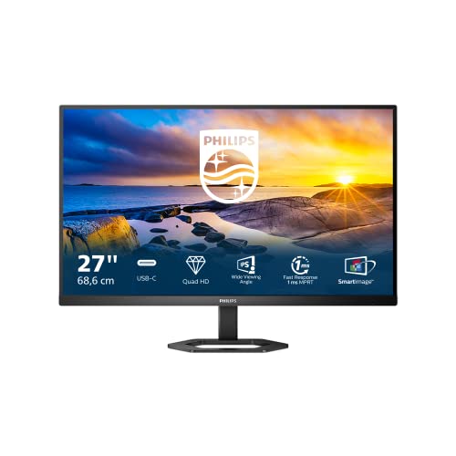 Philips 27E1N5600HE - 27 Zoll QHD USB-C Monitor, Webcam, höhenverstellbar, Lautsprecher (2560x1440, 75 Hz, HDMI, DisplayPort, USB-C, USB Hub) schwarz
