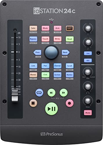 PreSonus ioStation 24c, 2x2 USB-C Audio Interface und Production DAW Controller mit Software Bundle für Aufnahme, Podcasting und Musikproduktion
