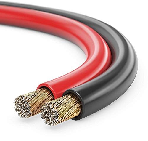 Sonero® 10 Meter 2x4,00mm² CCA Lautsprecherkabel/Boxenkabel, Farbe: rot/schwarz S-SC2400RB-10