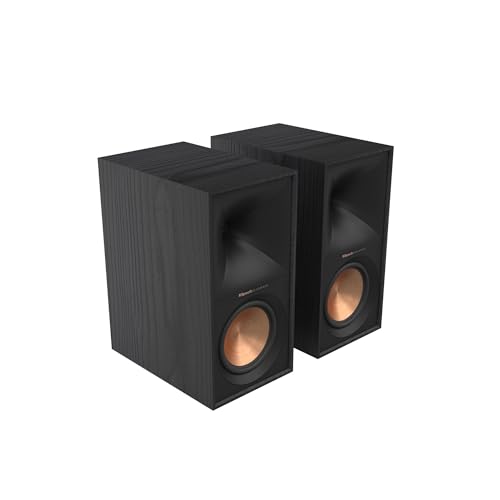Klipsch R-60M, Kompakter passiver Regallautsprecher mit Tractrix-Horntechnologie, schwarz, 1 Paar