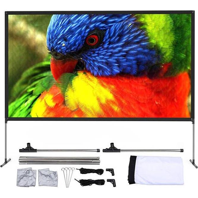 BlitzWolf BW-VS6, 80 Zoll 16:9 Beamer-Leinwand mit 4K Bildqualität, tragbar und schwarz