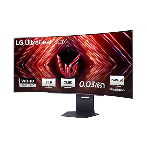 LG Electronics 45GS95QX-B.AEU UltraWide™ QHD UltraGear™ Gaming OLED-Monitor 45", 3440 x 1440, 0,03 ms, 240 Hz, DisplayHDR™400 TRUE BLACK, 98,5% DCI-P3, NVIDIA G-Sync™ Compatible, AMD FreeSync™ - Grau