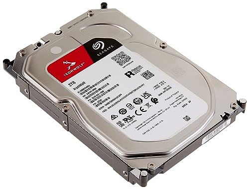 Seagate IronWolf 2 TB interne Festplatte NAS HDD, 3.5 Zoll, 5400 U/Min, CMR, 64 MB Cache, SATA 6 GB/s, Silber, FFP, inkl. 3 Jahre Rescue Service, Modellnr.: ST2000VN003
