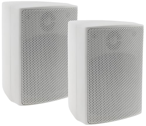 ChiliTec 2-Wege Lautsprecher Weiß, Wand-Lautsprecher für HiFi Stereoanlage, 60 Watt, 8 Ohm, Paar