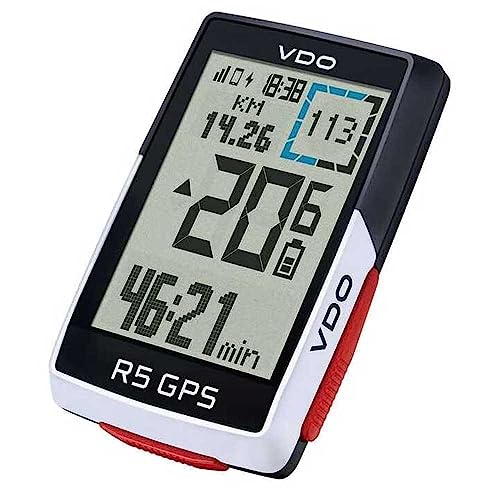 VDO Unisex-Adult R5 GPS-New23 Computers, Black, TU - GPS Fahrradcomputer mit großem Display und umfangreichen Funktionen