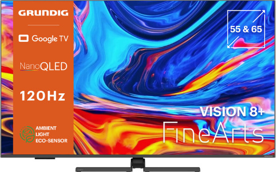 Grundig FineArts 65 CQA 8490 London, 65 Zoll QLED 4K Fernseher mit Dolby Vision IQ und 120 Hz Bildwiederholrate