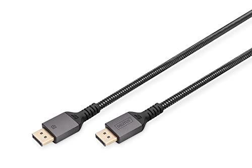 Digitus PREMIUM Displayport 1.4 Kabel 8K/60hz,2m Aluminumgehäuse, Gold plated, Unterstützt 8K/60Hz