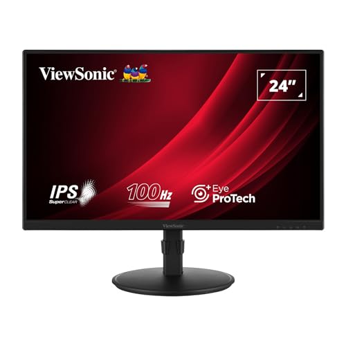 ViewSonic VG2408A-MHD 24" IPS Monitor, 1920x1080 Full HD, 100Hz, 5ms, ergonomisch verstellbar mit Eye ProTech+