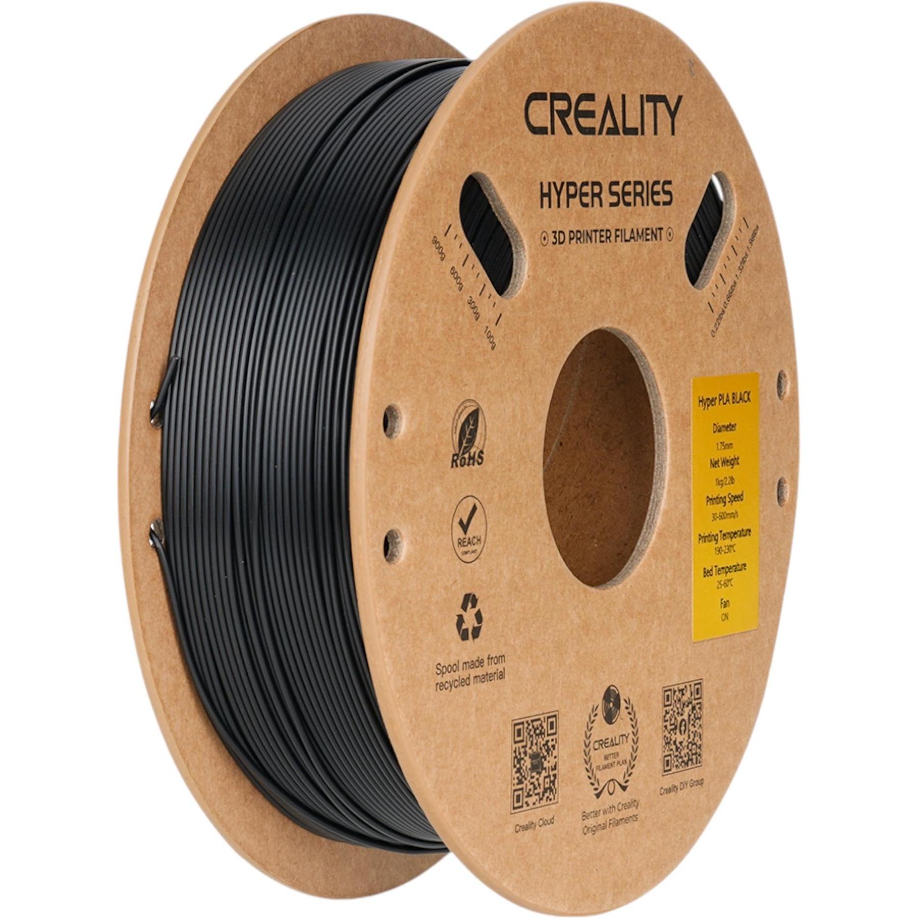 Creality Filament PLA Hyper, 3D Filament für Hochgeschwindigkeitsdruck, 1.75 mm, 1000 g, Schwarz