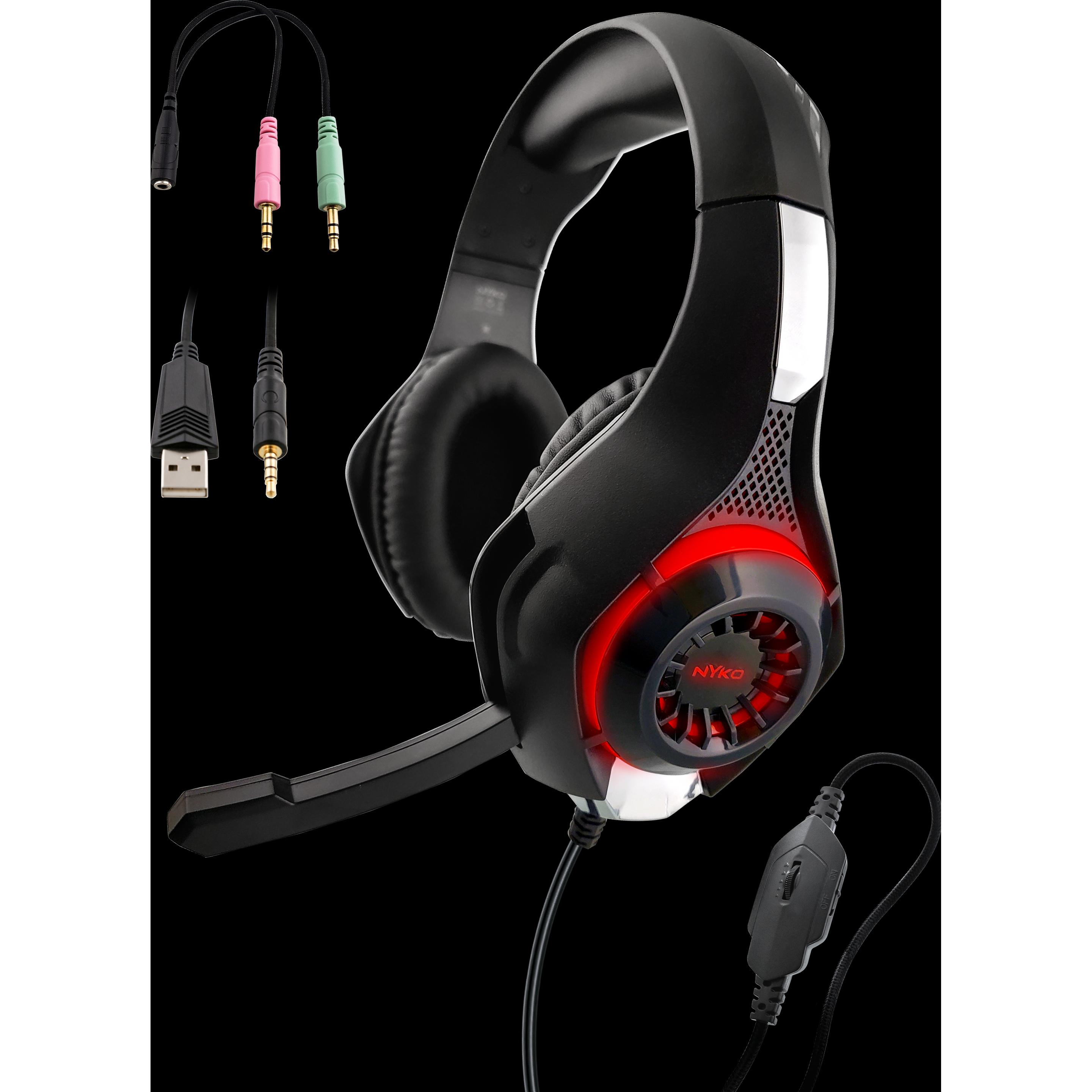 Nyko Core Headset, Gaming Headset mit hochwertigem Klang und bequemen Ohrpolstern, schwarz