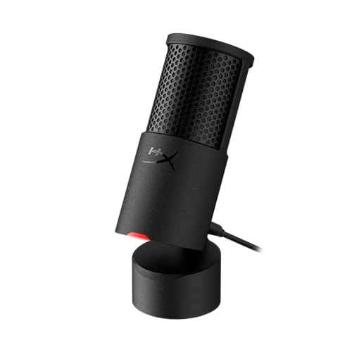 HyperX SoloCast 2 USB-Mikrofon – Gaming & Streaming Mikrofon mit Tap-to-Mute, 96 kHz/24-Bit Aufnahme, integriertem Popfilter, USB-C Plug & Play, Schwarz