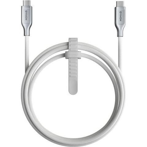 Nomad Kevlar USB-C auf USB-C Kabel, 1,5 m, 240 W Ladeleistung, weiß, USB 2.0
