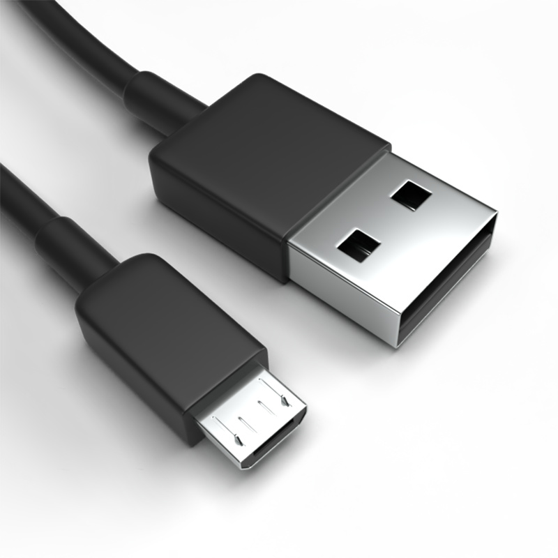 Justcom Micro-USB Ladekabel für Samsung Galaxy A6, 2 m schwarz, Schnelllade- und Datenkabel mit 1,5 A Leistung