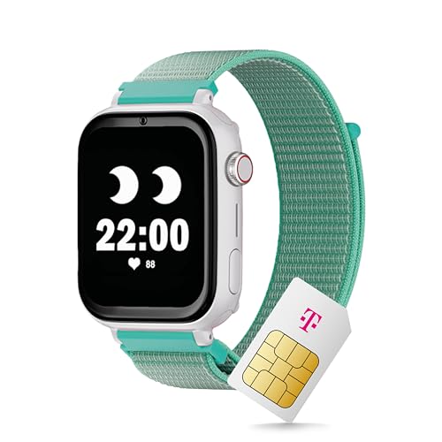 Deutsche Telekom SaveFamily SaveWatch+ Kinder Smartwatch mit GPS, Anruf- und Nachrichtenfunktion, SOS, Schulmodus, Telekom SIM-Karte, 30€ Amazon-Gutschein, Regenbogen | Weiß