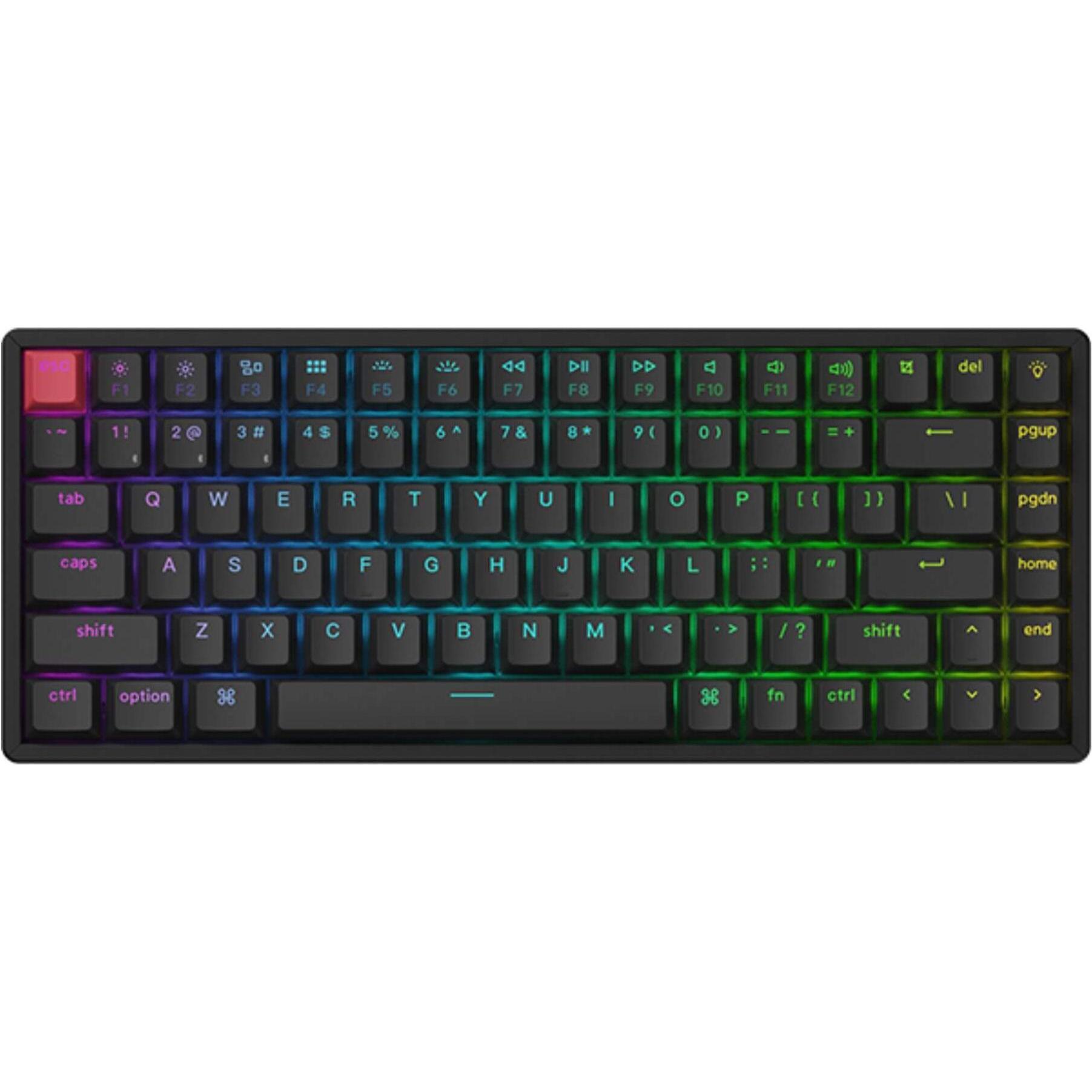 Keychron K2 QMK V3, kabellose und kabelgebundene mechanische Tastatur im 75%-Layout, Schwarz, RGB-Beleuchtung, Hot-Swap-fähig, ANSI-US Tastenanordnung