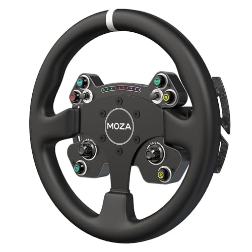 MOZA RACING CS V2P Steering Wheel, 13 Zoll Gaming-Lenkrad mit Aluminium- und Carbonbauweise, Schwarz, kompatibel mit MOZA Wheelbases