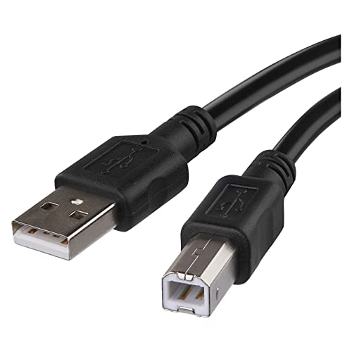 EMOS USB Verbindungskabel USB-A auf USB-B für Drucker und andere Peripheriegeräte mit USB-B Anschluss, Hi-Speed 480 Mbps, 2m lang, schwarz