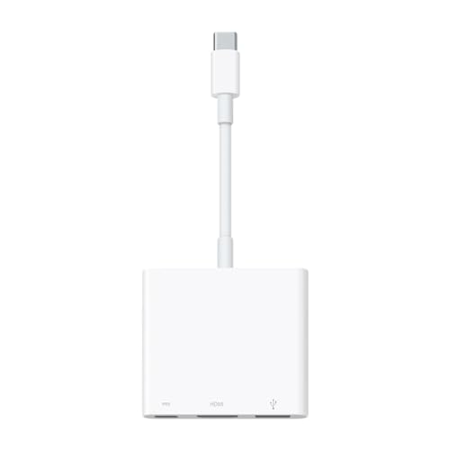 Apple USB-C Digital AV Multiport Adapter, HDMI-Adapter mit USB-Anschluss und gleichzeitiger Ladefunktion, weiß