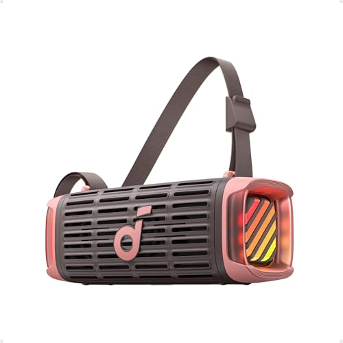 soundcore Boom 3i, Robuster Outdoor Bluetooth Lautsprecher, IP68 wasserdicht, 50W BassUp™ 2.0 Sound, BT 5.3, 16h Akkulaufzeit, Lichtshow, TWS-Stereo, Wüstenrose