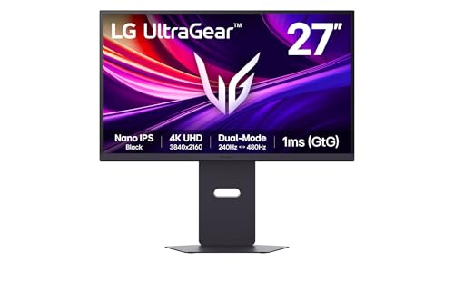 LG Ultragear 27Zoll 4K UHD Monitor, 480Hz, 1ms, HDR10, AMD FreeSync, DisplayHDR 600 - Schwarz