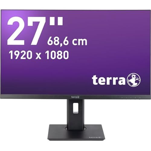 Terra LCD 2748W PV Monitor V3.1 schwarz HDMI DisplayPort USB-C GREENLINE Plus VESA Rahmenloses Design IPS Paneltechnologie Permanentes Hardware Low-Blue-Light 27 Zoll Monitor mit 2560x1440 Pixel Auflösung, vielseitigen Anschlüssen und integrierten Lautsprechern