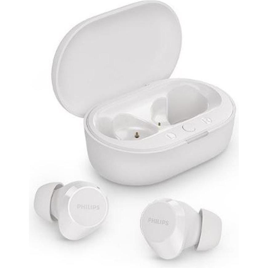 Philips True Wireless In-EAR Bluetooth Kopfhörer, Weiß, mit integriertem Mikrofon und Touch-Steuerung