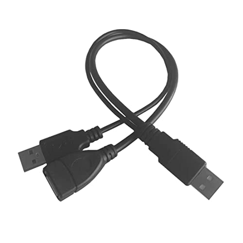 Aukson B44 USB Y Splitter Kabel, 30cm 2x USB 2.0 A Stecker auf 1x USB Buchse Ladekabel, kompakt und vielseitig, schwarz