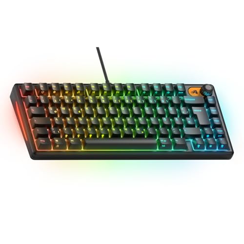 Glorious GMBK 75%, Mechanische Gaming-Tastatur mit DE ISO-Layout, IP57 wasser- und staubresistent, 10-Zonen RGB-Lichter, austauschbare MX-Tastenkappen, 321x137x41mm