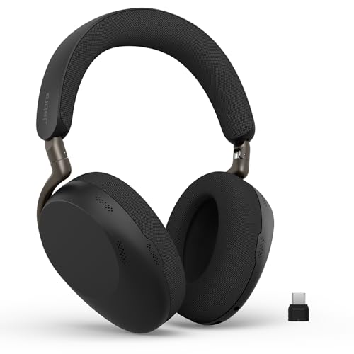 Jabra Evolve3 85, Over-Ear Bluetooth Headset mit Mikrofon, Adaptive Aktive Geräuschunterdrückung, 25h Akku, USB-C, Schwarz