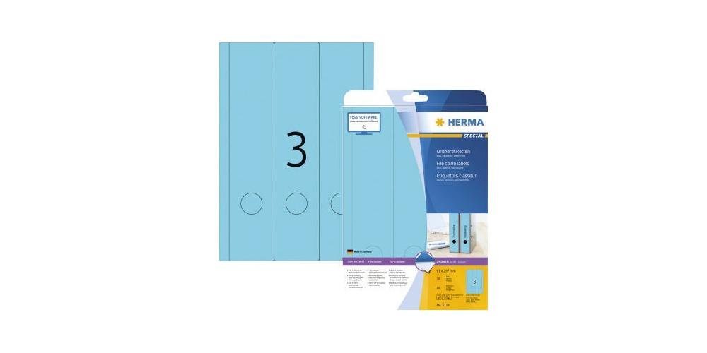 HERMA Aktenordner Ordnerrückenetikett SPECIAL breit/lang 61 x 297 mm, hoher Weißgrad, sicher haftend
