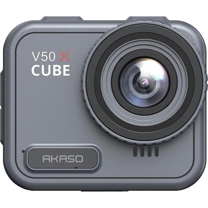 Akaso V50 X CUBE Action Camera, robuste Action Cam für Abenteuer mit hochauflösenden Videos und Fotos, grau