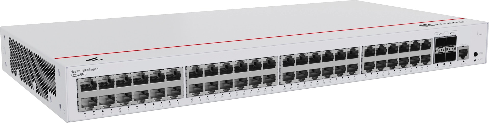 Huawei S220 (48 Ports), Netzwerk Switch, Grau, L3 Managing Switch, PoE+ Unterstützung, 104 GBit/s Switchkapazität
