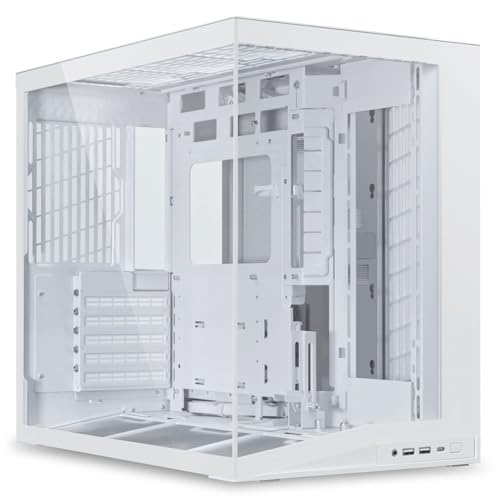 Lian Li O11 Dynamic Mini V2 PC-Gehäuse, Mini-Gehäuse für ATX, Tempered Glass, weiß, für Grafikkarten bis 400 mm und CPU-Kühler bis 160 mm
