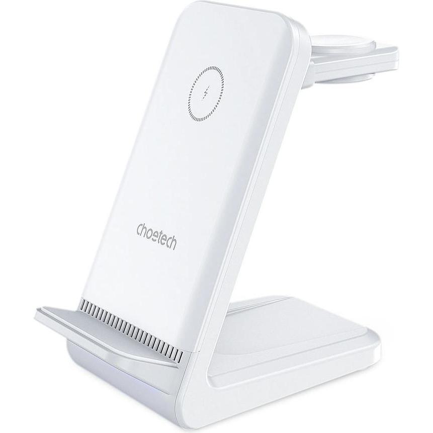 Choetech T608 15W 4in1 Induktionsladestation, Wireless Charger für Smartphones, Smartwatches und Kopfhörer, Weiss