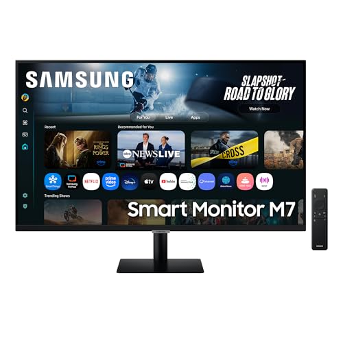 Samsung M70F 32 Zoll 4K Smart AI Monitor, VA-Panel, 3840 x 2160, HDR10, Gaming Hub, Sprachsteuerung, Smart TV-Apps, LS32FM700UUXEN