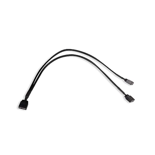 Alphacool 18705 Y-Splitter aRGB 3-Pin auf 2x 3-Pin 30cm schwarz Modding Kabel gesleevt