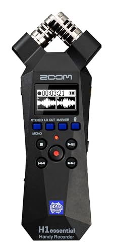 Zoom H1essential Mobiler Stereo Audio-Recorder, 32-Bit-Float-Aufnahme, XY-Mikrofone, USB-C Anschluss, OLED-Display