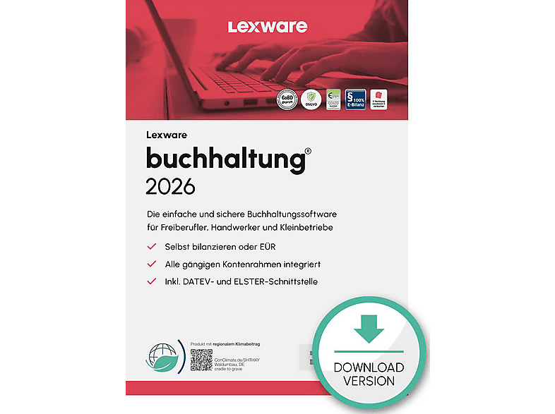 LEXWARE BUCHHALTUNG 2026 (365-TAGE) - Buchführungssoftware mit integrierten Vorlagen, Onlinebanking und DATEV-Schnittstelle für effizientes Rechnungswesen