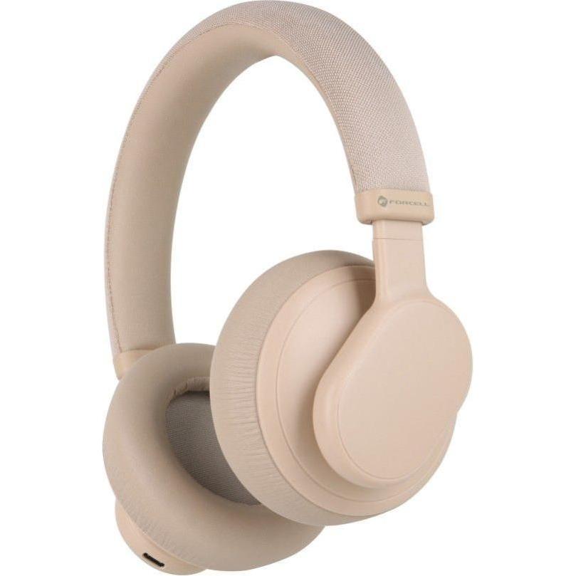 Forcell Touch Beat Bluetooth Headset, ANC, 30 Stunden Akkulaufzeit, kabellos, beige