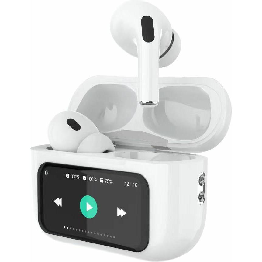 DCU Tecnologic 34152080, Kabellose Bluetooth 5.4 Kopfhörer mit Touchscreen, Weiss, 30 Stunden Wiedergabezeit, Geräuschreduzierung, Equalizer-Modi, Suchfunktion