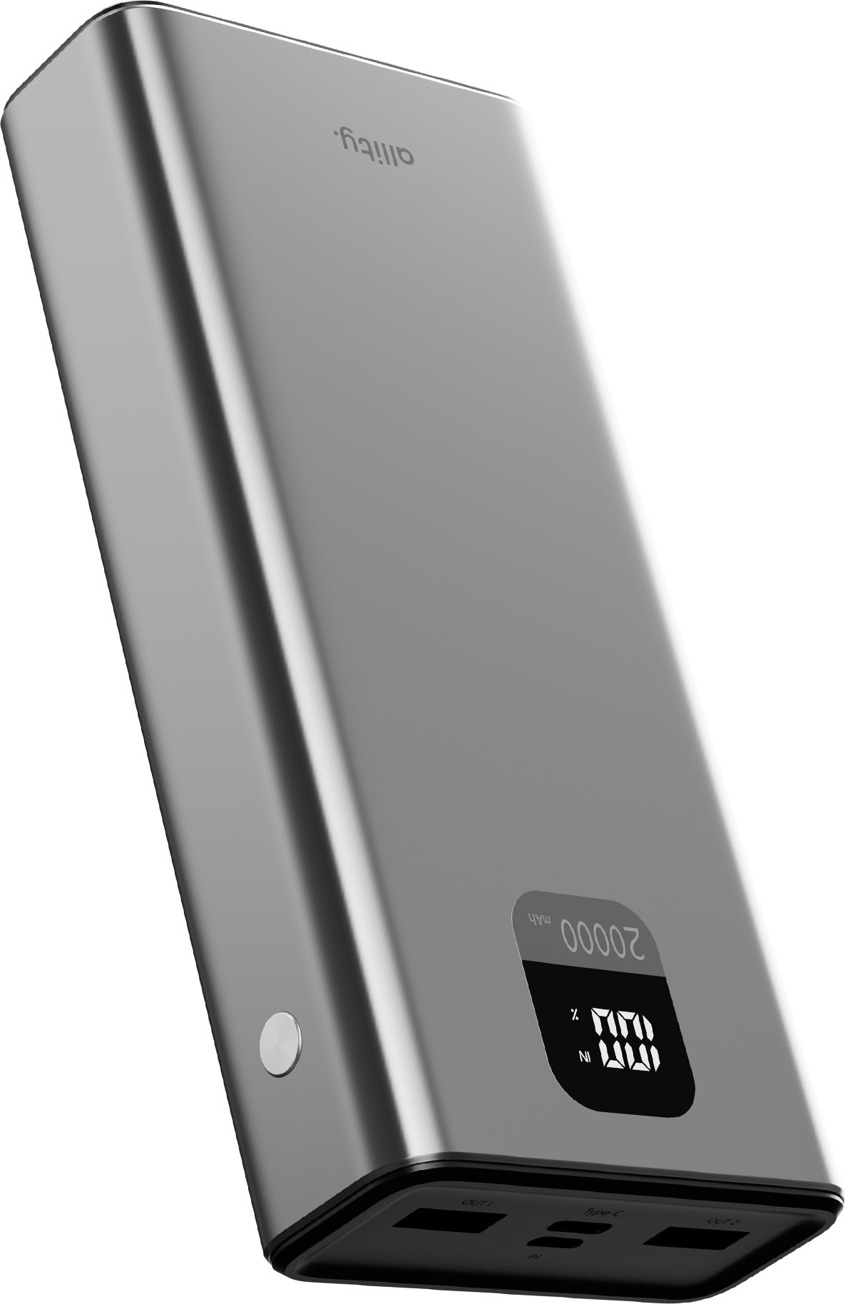 FOREVER Allity Powerbank APB-100 PD QC 22,5W 20000 mAh Grau - Ultraschnelles Laden in schickem Design