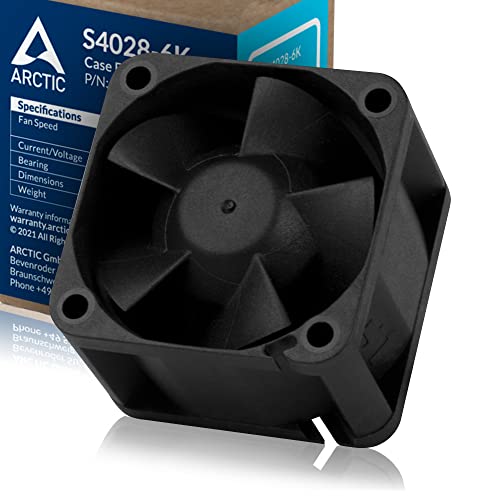ARCTIC S4028-6K - 40x40x28 mm Server Lüfter mit Doppelkugellager, 250-6000 rpm, PWM reguliert, 4-Pin Anschluss, 12 V DC - Schwarz