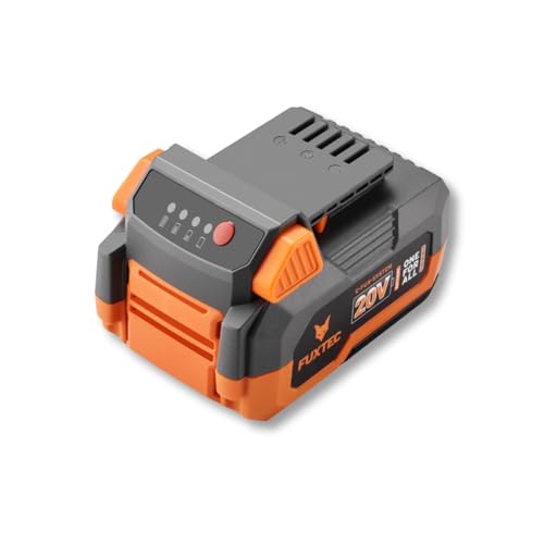 Fuxtec 20V Akku 5Ah FX-E1B5AH, leistungsstarke Li-Ion Batterie für Gartengeräte & Werkzeuge, integrierte LED-Anzeige, 150 Min Ladezeit, 5000 mAh