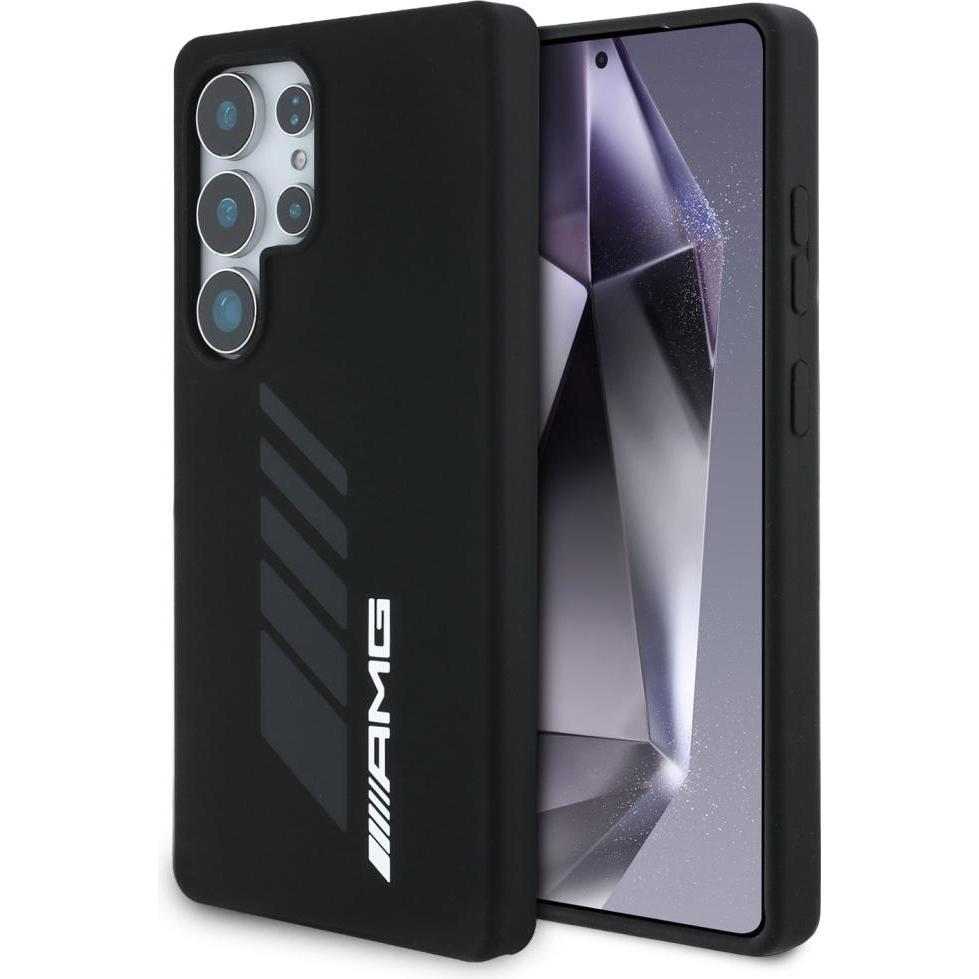 Mercedes AMG Oversize Rhombs MagSafe Case für Samsung Galaxy S25 Ultra - Schwarze Smartphone Hülle mit passgenauer Anpassung und hochwertiger Verarbeitung