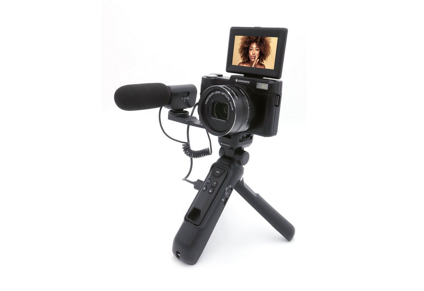 AGFA Realishot VLG-4K Optical Vlogging Kamera-Set, 24 MP Sensor, 5-facher optischer Zoom, blau