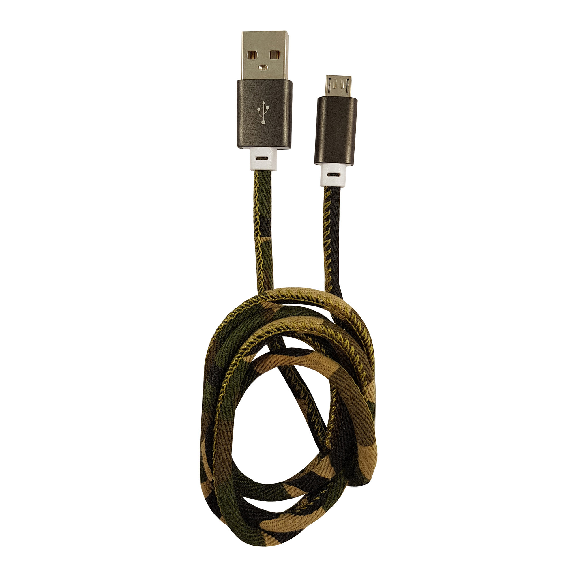 LC-Power LC-C-USB-MICRO-1M-5, USB A zu Micro-USB Kabel, 1m, Camouflage grün, USB 2.0, Schnellladung bis 2A
