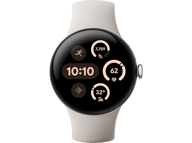 GOOGLE Pixel Watch 3 (Wi-Fi) Smartwatch Aluminium Fluorelastomer, 41mm, Porcelain